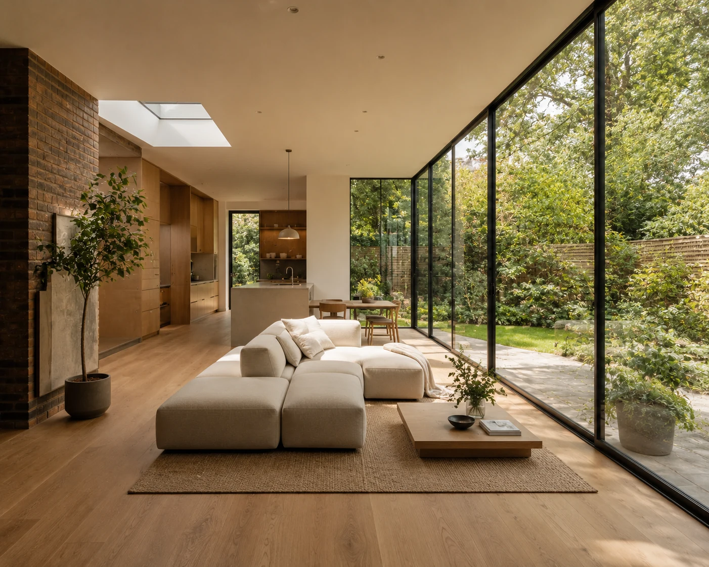 Sable Court Duplex bright living space with glass wall