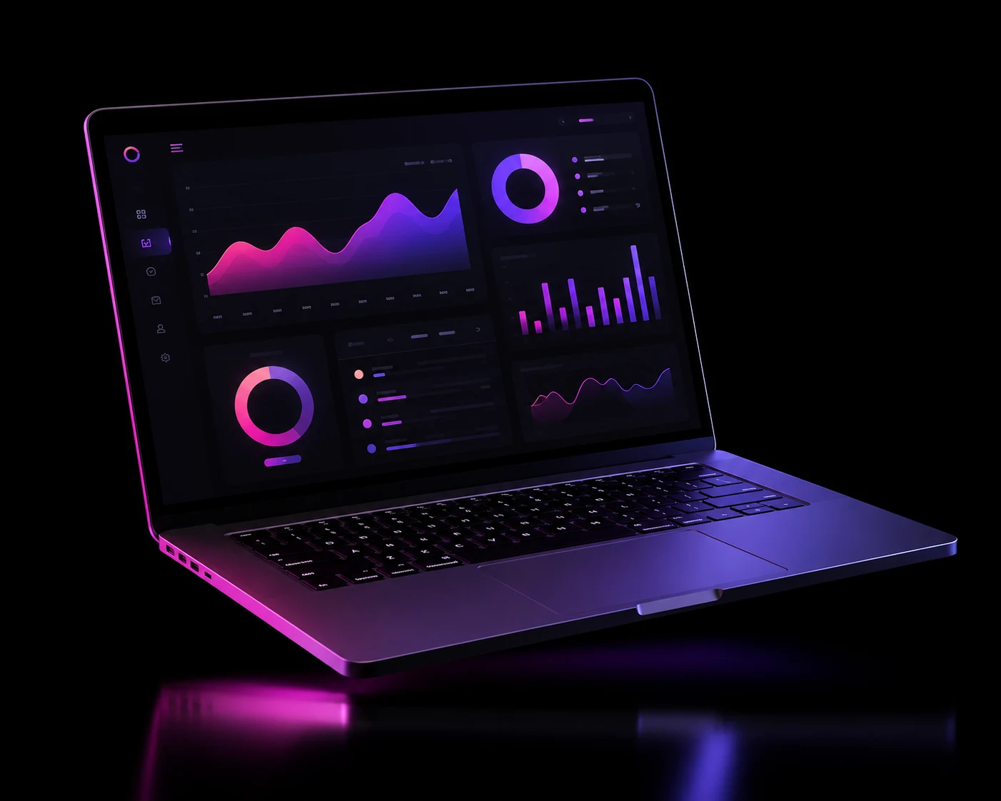 Analytics dashboard on a laptop screen